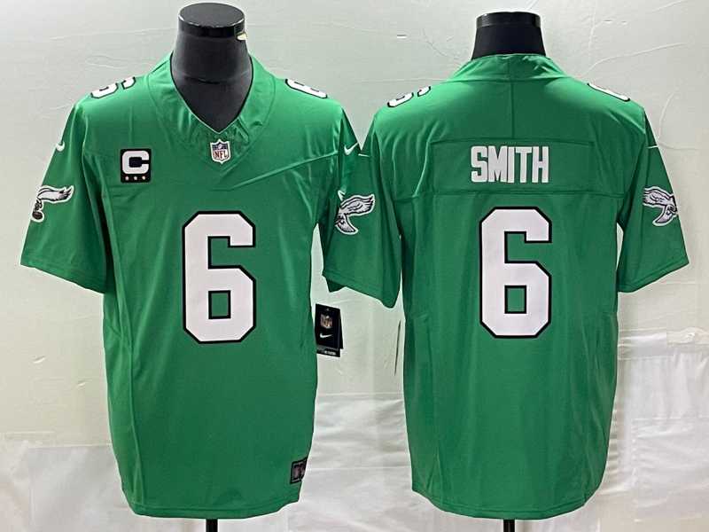 Men%27s Philadelphia Eagles #6 DeVonta Smith Green 2023 F.U.S.E. Vapor Untouchable With C Patch Stitched Football Jersey->philadelphia eagles->NFL Jersey